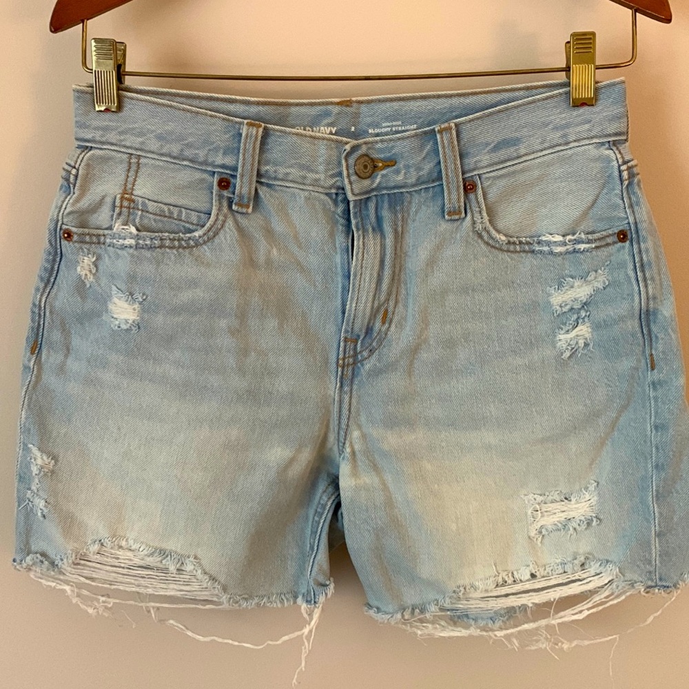 Old Navy High-Rise Slouchy Straight Denim Shorts size 2